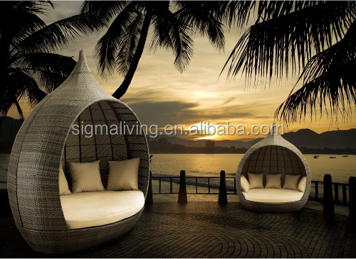 New arrival modernl beach all-weather wicker round daybed