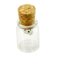 Clé USB 2.0 en verre et bois en forme de bouteille à vœux unique, 32 Go, pour cadeaux de mariage, 4 Go, 8 Go, 16 Go