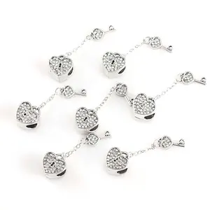 Only Love Charms Zinc Alloy The Key of Heart Charms metal beads for Her Bracelet diy Making Findings Spacer metal beads