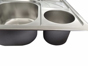 Fregadero de acero inoxidable de doble tazón buen <span class=keywords><strong>precio</strong></span> con el cubo de la Basura - Product Image 4