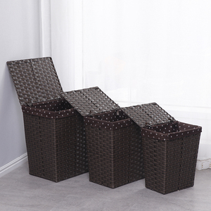 PP Handles Laundry Linen Basket Bin Bathroom <strong>Storage</strong> <strong>Hamper</strong> with Lid - Product Image 2