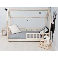 SG-LL56 سرير مفرد إطار الصنوبر منزل خشبي السرير أثاث أطفال