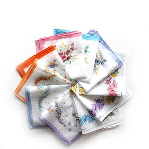 Wholesale Beautiful Flower Design Cotton Printed Handkerchief