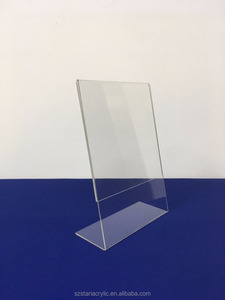 Tùy Chỉnh Trong Suốt <span class=keywords><strong>Acrylic</strong></span> L Shape Tabletop Card <span class=keywords><strong>Display</strong></span> Đứng A5 - Product Image 5
