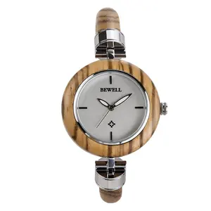 Reloj de pulsera de diseño moderno para mujer, pulsera de madera, elegante reloj de pulsera para damas, reloj de madera a la moda