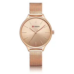 CURREN 9024 Women Simple Style Quartz Movement Watch Steel Mesh Band Bracelet Wrist Watches For Ladies Girl