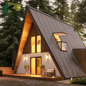 Snelle Bouwen Klare Prefab Duplex Modulaire Licht Stalen Driehoek Villa Huis