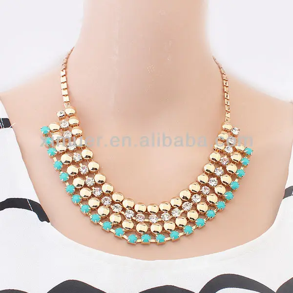 Luxury delicate crystal beaded bib necklace