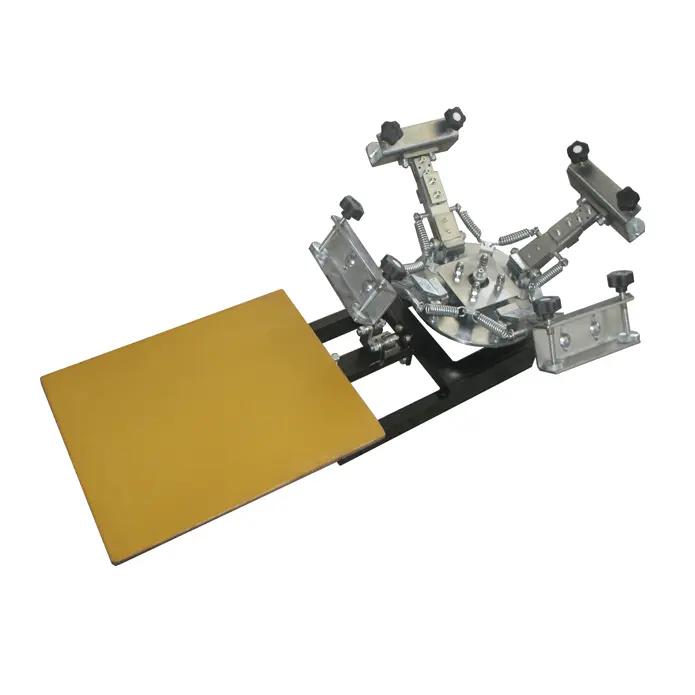 4 Colors and 1 Table Manual Rotating Silk Screen Printing Machine