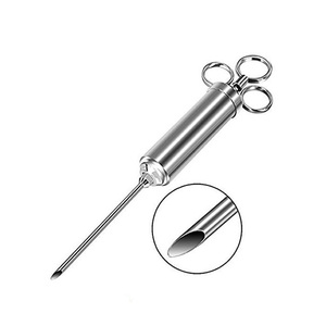 Chuyên nghiệp 304 thép không gỉ thịt Injector Kit 2 oz gia vị ống tiêm với 3 kim Marinade gia cầm công cụ - Product Image 2
