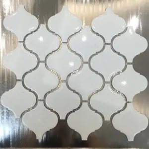 Azulejo de pared de mosaico de cerámica, mármol blanco 3d hexagonal, el mejor precio