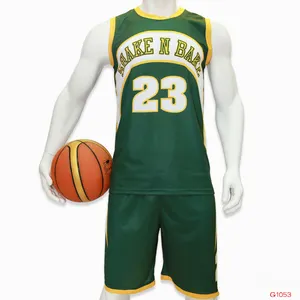 Healong Custom Latest Basketball Jersey Design Color Green Basketball Uniform