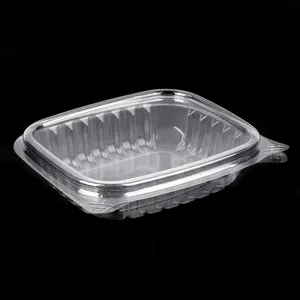 Factory Supply Disposable Plastic Food Container 32 Oz Clear Hinged Deli Container Custom PET Plastic Food Container