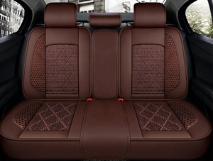 Funda de asiento de coche de cuero PU de estilo deportivo fresco de verano nuevo conjunto completo de ajuste Universal con cojines y almohada de moda de seda helada - Product Image 3