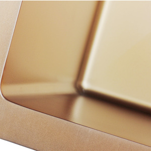 Évier de cuisine moderne rectangulaire en acier inoxydable plaqué titane rose doré antibactérien à une cuve à encastrer RS-3218R - Product Image 4