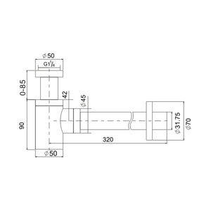 Siphon lavabo cylindrique laiton chromé, Lineis - Product Image 2