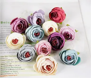 कृत्रिम चाय गुलाब कली छोटे peony फूल सिर शादी की सजावट के लिए फ्लोरेस पुष्पांजलि Scrapbooking के उपकरण CraftFlowers