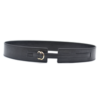 Carosung Custom Black Oil Wax PU Leder Mode 38mm Damen Taillen gürtel mit Gold D Ring Schnallen für Kleid