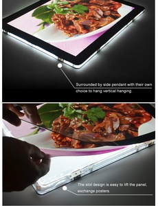 8mm siêu mỏng/mỏng treo loại cf9 khung pha lê phun LED quảng cáo hai mặt từ loại hộp Đèn - Product Image 2