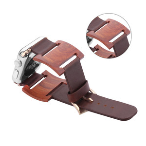 Lujo personalizado pulsera para <span class=keywords><strong>Apple</strong></span> <span class=keywords><strong>Watch</strong></span> <span class=keywords><strong>Sport</strong></span> <span class=keywords><strong>correa</strong></span> de cuero, de madera banda de reloj para iwatch banda de cuero - Product Image 3