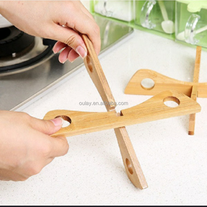 Alfombrillas <span class=keywords><strong>de</strong></span> mesa <span class=keywords><strong>de</strong></span> bambú multifunción Olla resistente al calor Holderc plegable - Product Image 2