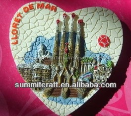 Amor tipo del corazón LLORET de <span class=keywords><strong>MAR</strong></span> del recuerdo de la resina de los turistas de esquí de fondo imán de frigorífico - Product Image 1