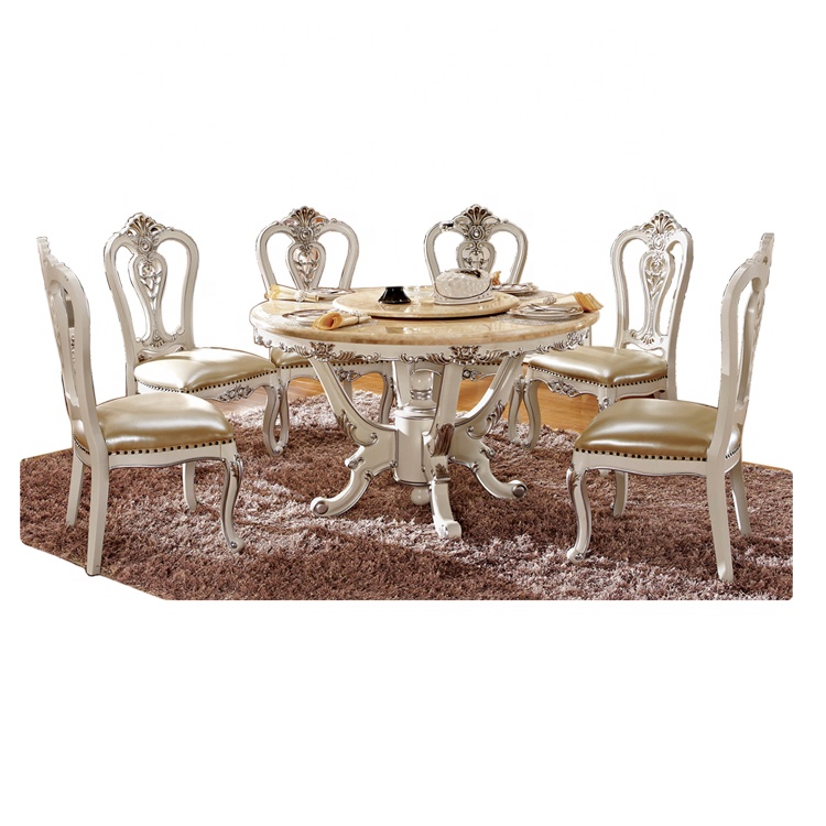 Высокое качество, оптовая продажа, мраморные круглые столовые наборы мебели