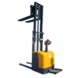 stand on powered stacker lifter 1ton 1.5ton 2ton handling equipment all terrain full electric pallet stacker machine