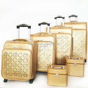 Màu Trắng Mỹ Phẩm Trường Hợp Bánh Xe 6 Cái Set Valise Pu Da Spinner Bánh Xe Da Bộ Vali - Product Image 4