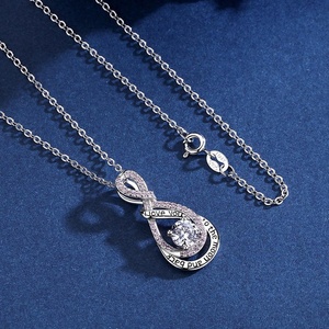 Collares de plata de ley <span class=keywords><strong>925</strong></span> de oro blanco para mujeres turcas, joyería de amor italiana - Product Image 2