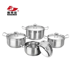 Terbaik Jual Grosir Stainless Steel Peralatan Masak Dapur Set 8 Pcs Panci