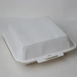 重型纸午餐盒举行烤食品和米饭