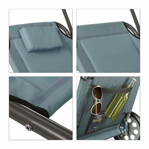 <span class=keywords><strong>Tumbona</strong></span> Plegable para <span class=keywords><strong>Playa</strong></span> con Ruedas y Sombrilla, Respaldo Ajustable - Product Image 4