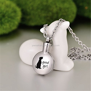 Bijou de crémation unisexe en acier inoxydable plaqué argent avec motif de chien Good Gire - Product Image 3