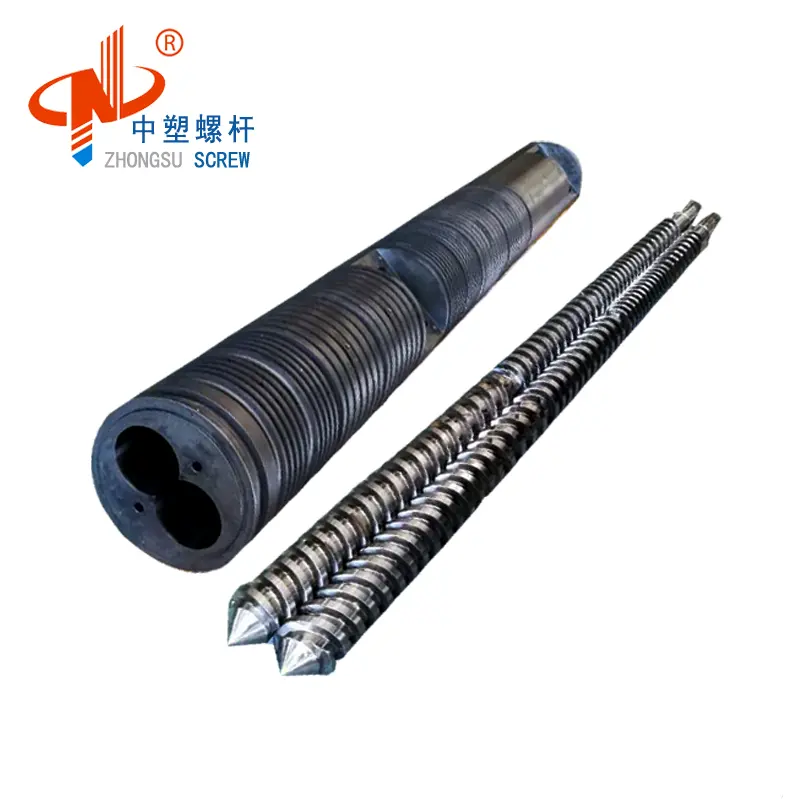 Parallel Co rotating twin screw extruder barrel for PVC Furniture plate extrusion