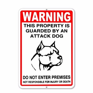 Perro de ataque de Turno Señal de Advertencia - Product Image 1