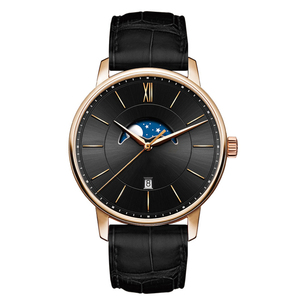주문 로고 남자를 위한 우아한 스테인리스 달 단계 시계 서양식 호화스러운 Relojes 손목 시계 - Product Image 2