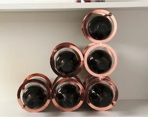 6 bottiglie di Vino del Metallo Cremagliera Free Standing Stoccaggio Controsoffitto Titolari Decorativo Da Tavolo Bottiglia di Supporti In Ferro Battuto