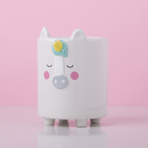 <span class=keywords><strong>Maceta</strong></span> suculenta en forma de <span class=keywords><strong>unicornio</strong></span> para decoración del hogar, Animal de dibujos animados de cerámica - Product Image 1