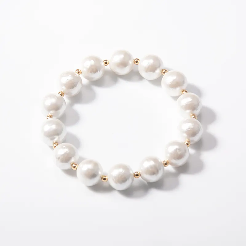 Barato coreano blanco concha perla pulsera para niña