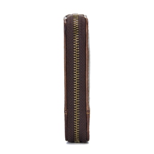 Contacto OEM Vintage hecho a mano Full Grain cuero caballeros hombres cremallera cartera con ranura <span class=keywords><strong>de</strong></span> monedas - Product Image 6