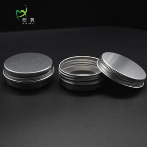 Cosméticos personalizados, bálsamo labial mate poco profundo, sombra de ojos de metal vacío redondo negro, color dorado, envases de lata de aluminio - Product Image 2