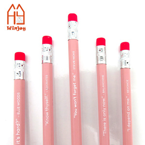 Custom Baby Pink Hexagonal #2 HB Graphite Pencil, <span class=keywords><strong>7.5</strong></span> Inch, Dập Lá Vàng, Được Mài Trước, Với Đầu Tẩy Cho Trẻ Em. - Product Image 5