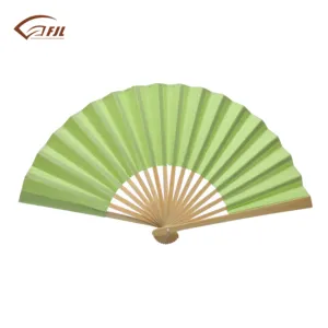 new style natural bamboo ribs drawing of design of palm hand fan paper gift fan for guests wedding hand fan