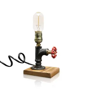 JLT-7804 LOFT industriel rétro vintage variateur rotatif bureau fer tuyau edison lampe de table