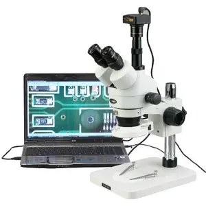 Тринокулярный стереоскопический микроскоп с цифровой камерой 5 Мп