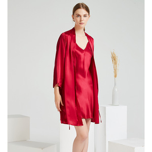 Vestido Paiva Slip de satén marrón intenso