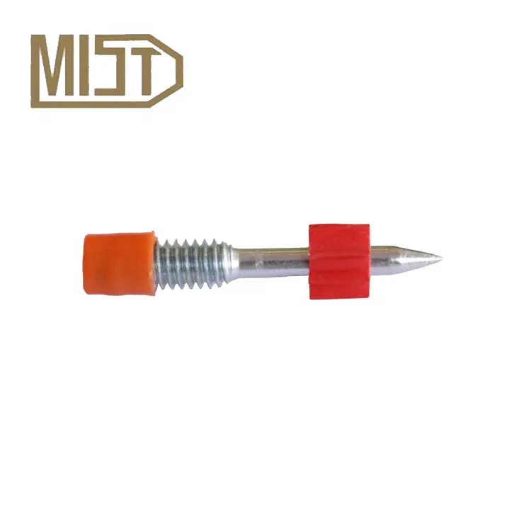 M1/4 threaded studs concrete powder actuated fastener nail with red flute