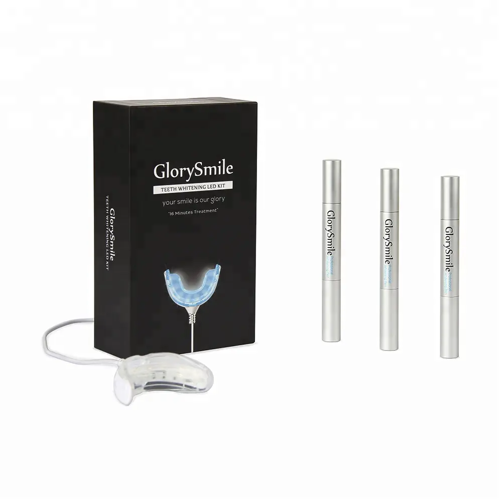 Glory Smile Teeth Whitening LED Home Kit - Apple Android Cellphone USB 16 Minute Tooth Bleaching Dental Treatment