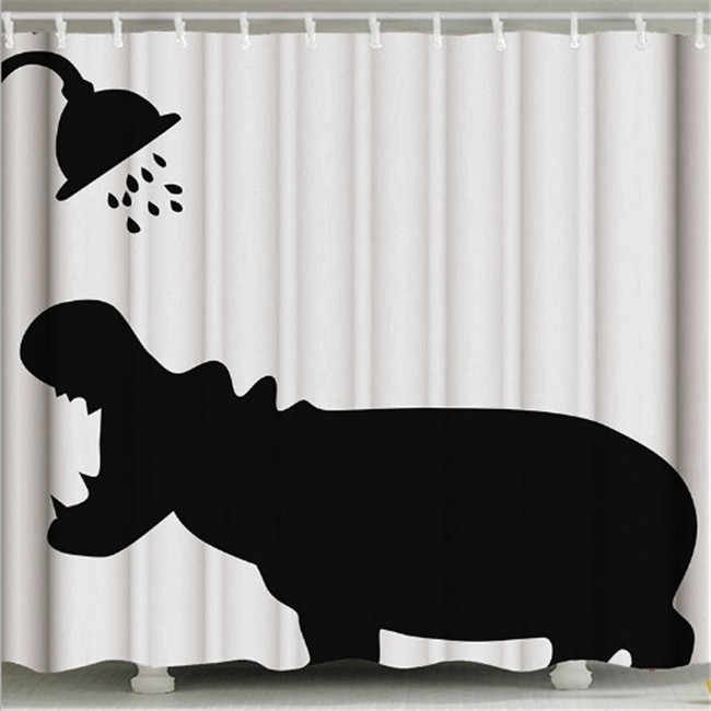 Cute Cat 3D Printed Shower Curtain Waterproof Polyester Fabric Bath Curtain for Bathroom Curtain Decor With 12 Hooks